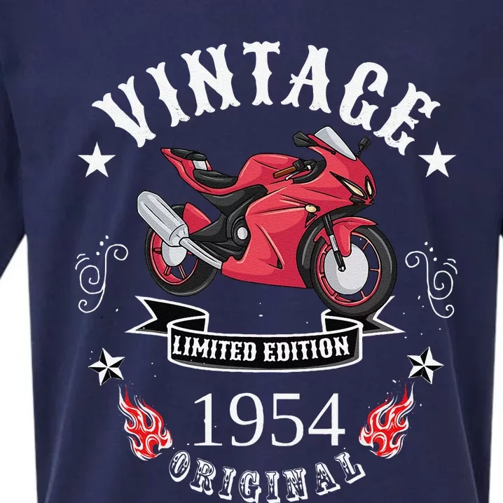 Birthday Man Biker 1954 Gift Motorcycle Red Superbike Sueded Cloud Jersey T-Shirt