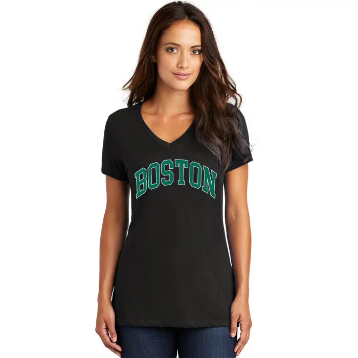 Boston Massachusetts Women's V-Neck T-Shirt