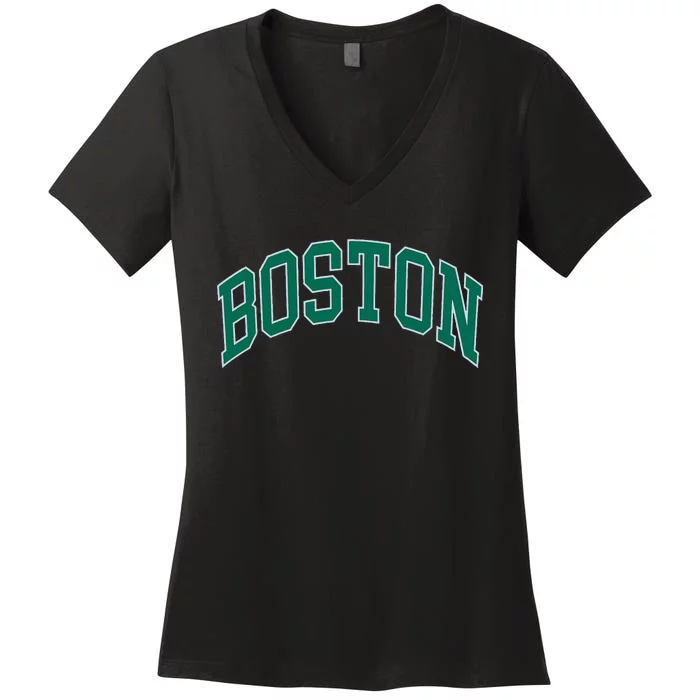 Boston Massachusetts Women's V-Neck T-Shirt