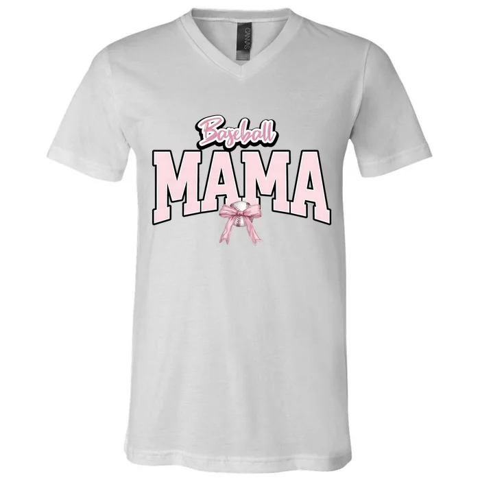 Baseball Mama Baseball Lover Team Family V-Neck T-Shirt