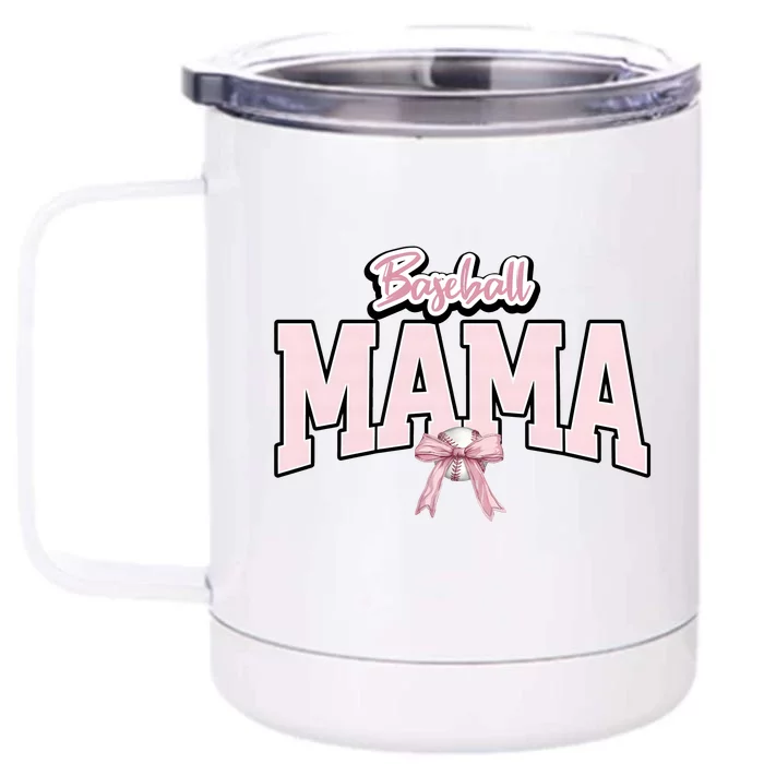 Baseball Mama Baseball Lover Team Family Front & Back 12oz Stainless Steel Tumbler Cup