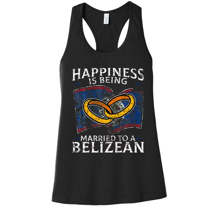 Belizean Marriage Belize Married Flag Wedded Culture Women's Racerback Tank