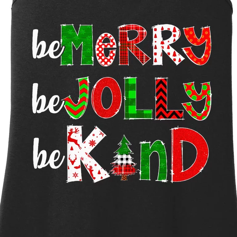 Be Merry Be Jolly Be Kind Merry Christmas Teacher Xmas Pjs Ladies Essential Tank