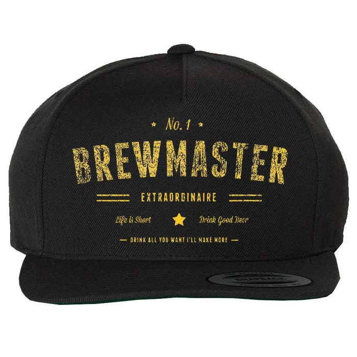 Brew Master Beer Brewing Homebrew Gift For Brewer Brewmaster Wool Snapback Cap