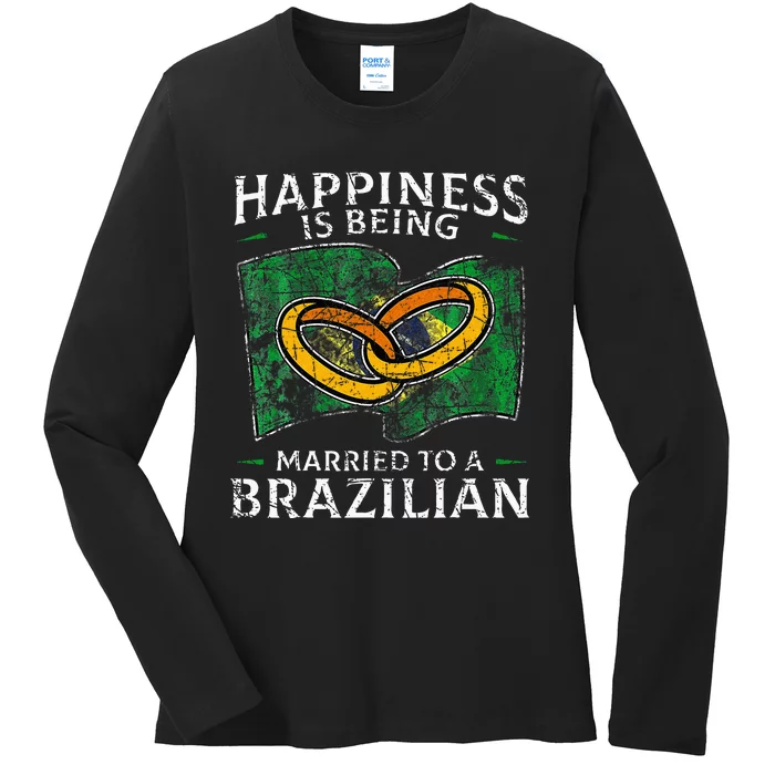 Brazilian Marriage Brazil Married Flag Wedded Culture Ladies Long Sleeve Shirt