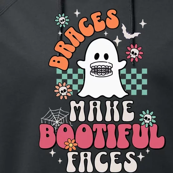 Braces Make Beautiful Faces Groovy Orthodontist Halloween Performance Fleece Hoodie