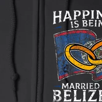 Belizean Marriage Belize Married Flag Wedded Culture Full Zip Hoodie