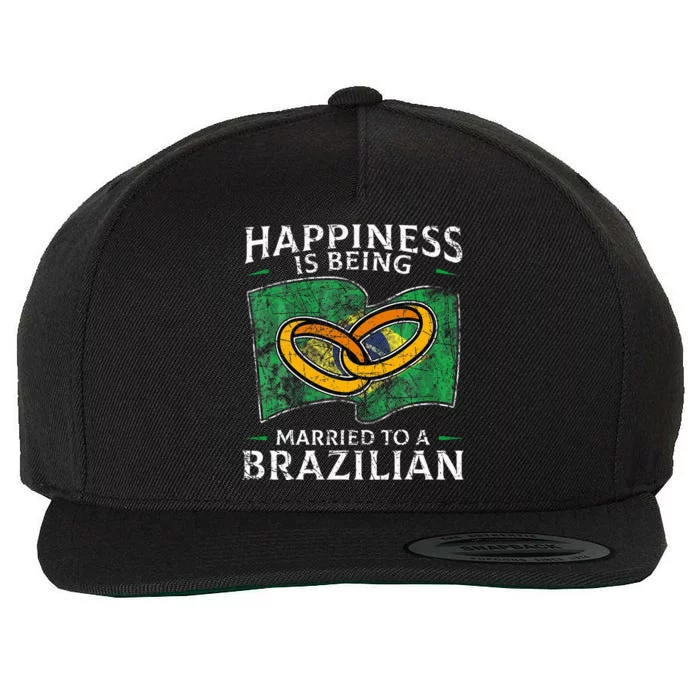 Brazilian Marriage Brazil Married Flag Wedded Culture Wool Snapback Cap