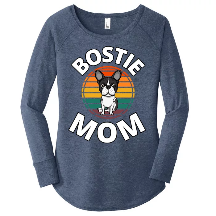 Bostie Mom Boston Terrier Dog Mother Puppy Lover Dogs Doggie Gift Women's Perfect Tri Tunic Long Sleeve Shirt