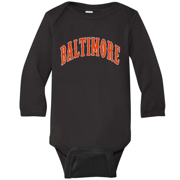 Baltimore Maryland Baby Long Sleeve Bodysuit