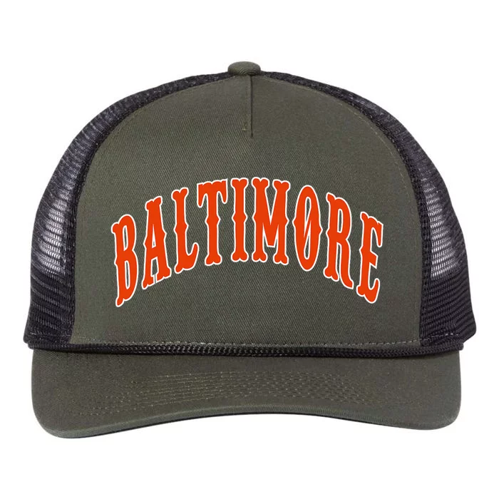 Baltimore Maryland Retro Rope Trucker Hat Cap