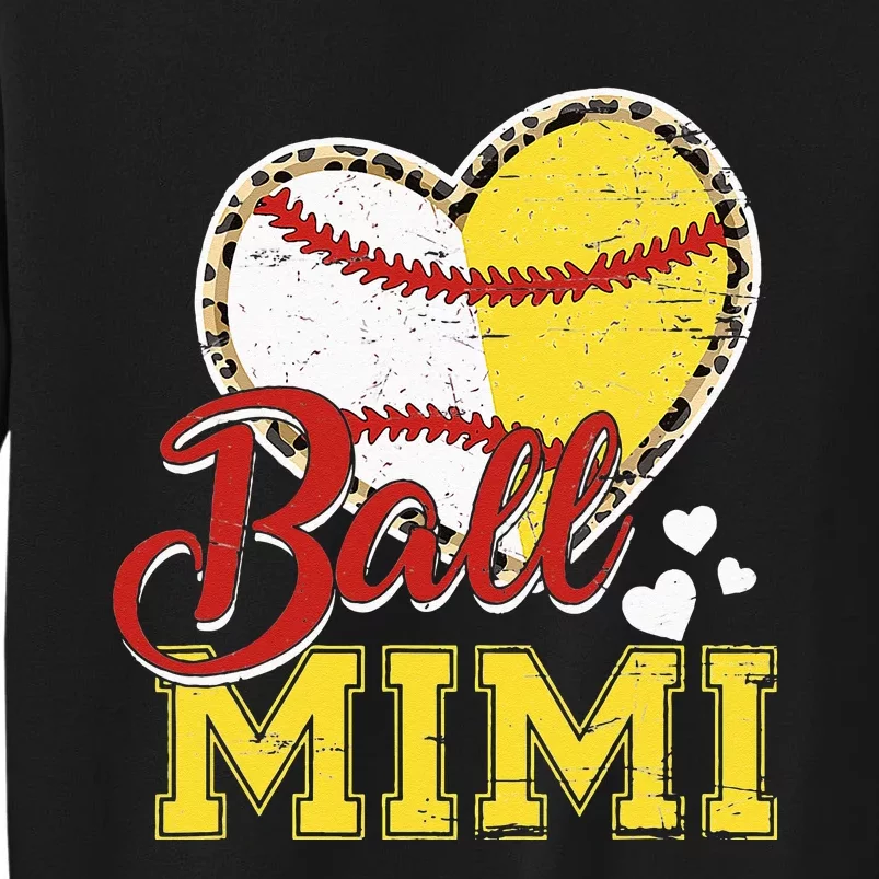 Ball Mom Baseball Softball Mimi Team Sports Tall Sweatshirt