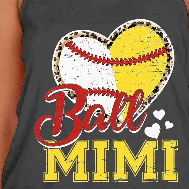 Ball Mom Baseball Softball Mimi Team Sports Women's Knotted Racerback Tank