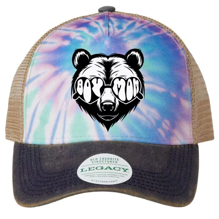 Boy Mom Bear Mothers Day Cool Gifts Legacy Tie Dye Trucker Hat