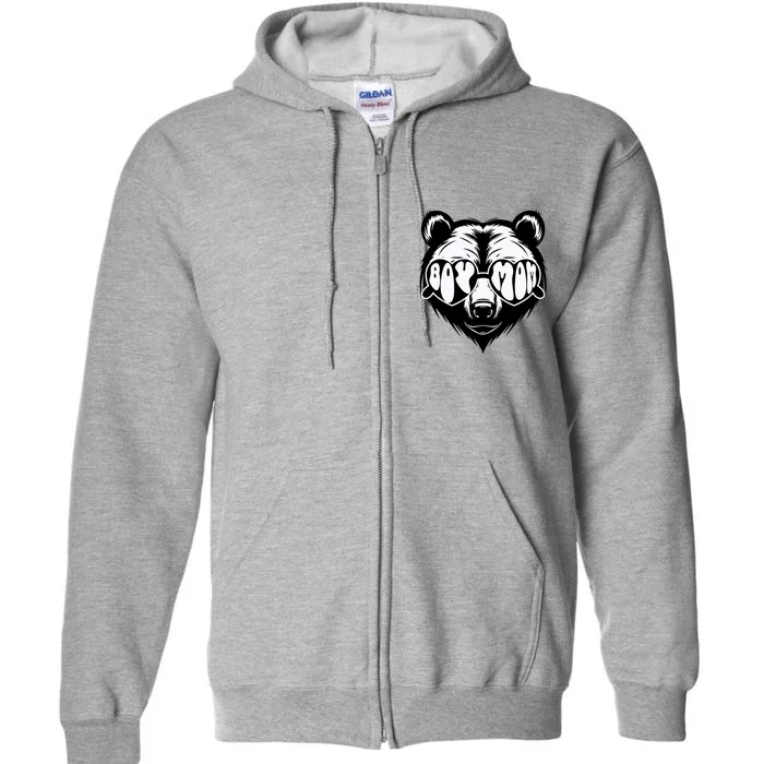 Boy Mom Bear Mothers Day Cool Gifts Full Zip Hoodie