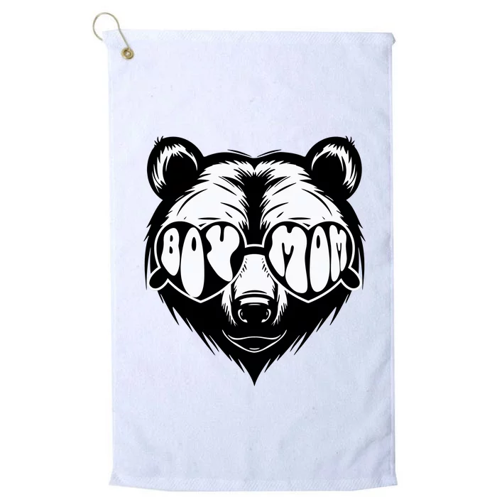 Boy Mom Bear Mothers Day Cool Gifts Platinum Collection Golf Towel