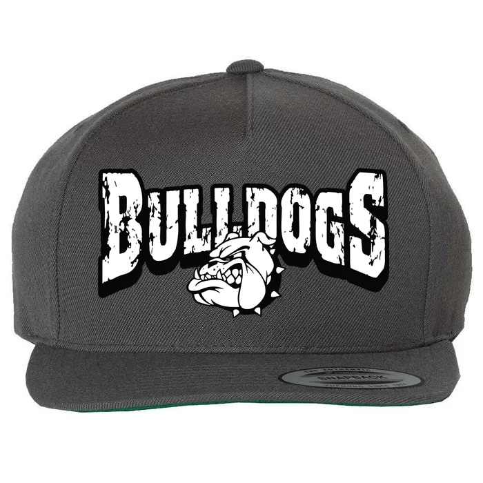 Bulldogs Mascot Back To School Team Spirit Wool Snapback Cap