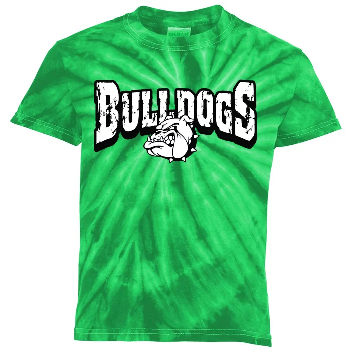 Bulldogs Mascot Back To School Team Spirit Kids Tie-Dye T-Shirt