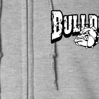 Bulldogs Mascot Back To School Team Spirit Full Zip Hoodie