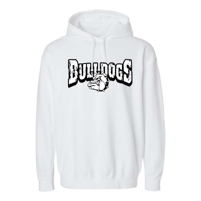 Bulldogs Mascot Back To School Team Spirit Garment-Dyed Fleece Hoodie