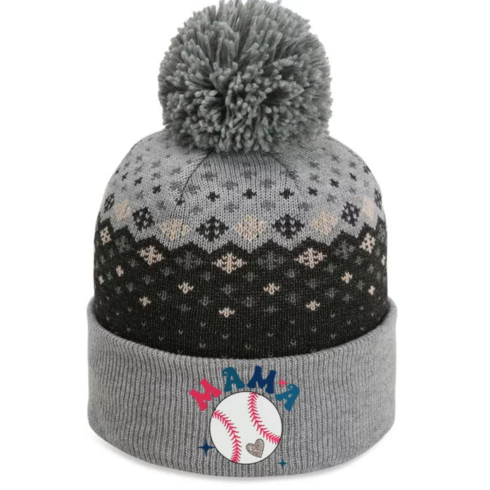 Baseball Mama The Baniff Cuffed Pom Beanie