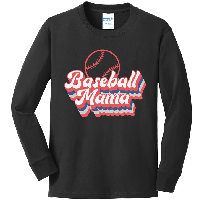 Baseball Mama Kids Long Sleeve Shirt