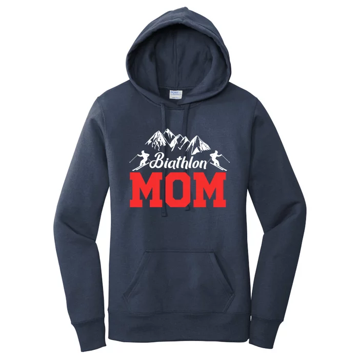 Biathlon Mom Biathlete Ski Skiing Winter Sports Snow Gift Cool Gift Women's Pullover Hoodie