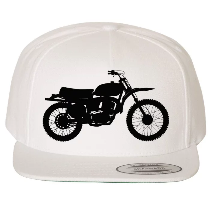 Black Motorcycle Wool Snapback Cap