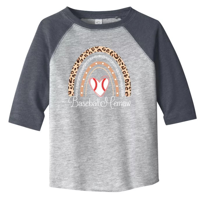 Baseball Memaw Boho Rainbow Funny Baseball Memaw Gift Toddler Fine Jersey T-Shirt