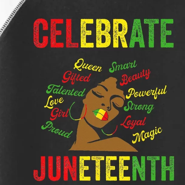 Black  Messy Bun Juneteenth Celebrate Indepedence Day Toddler Fine Jersey T-Shirt