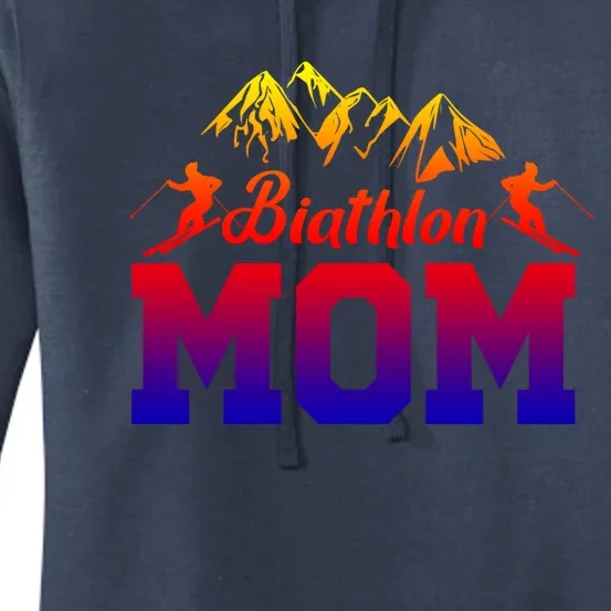 Biathlon Mom Biathlete Ski Skiing Winter Sports Snow Gift Women's Pullover Hoodie