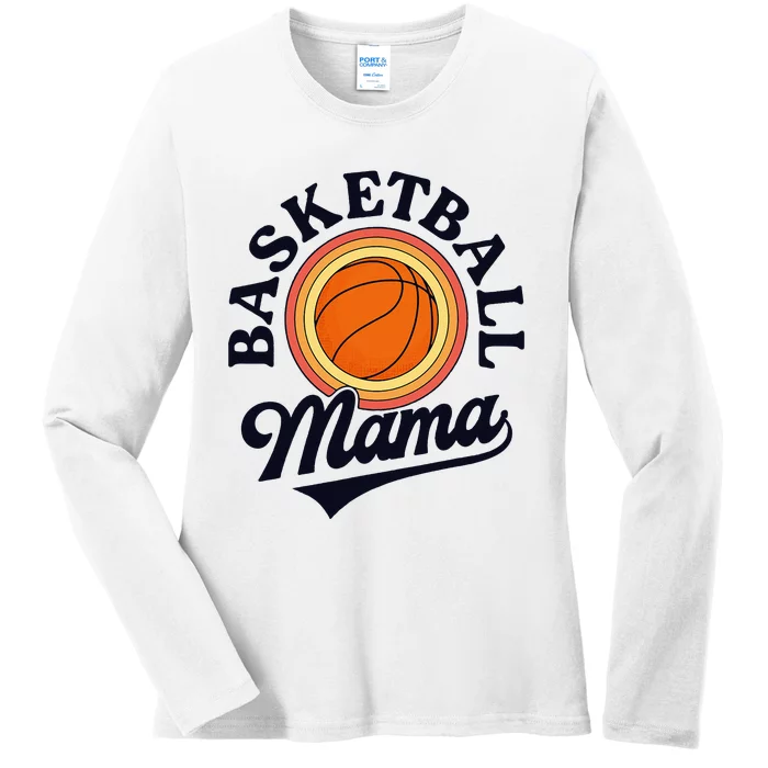 Basketball Mom Baller Matching Family Game Day Outfit Ladies Long Sleeve Shirt