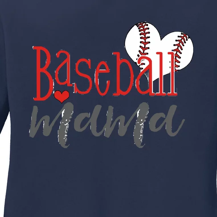 Baseball Mom Baseball Mama Baseball Mom Ladies Long Sleeve Shirt