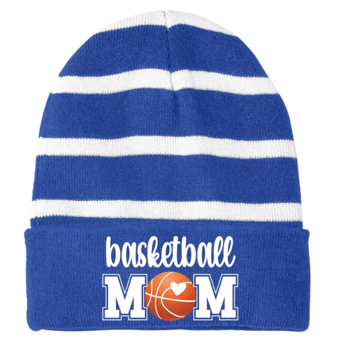 Basketball Mom Basketball Mother Of A Basketball Player Gift Striped Beanie with Solid Band