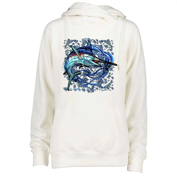 Blue Marlin Womens Funnel Neck Pullover Hood