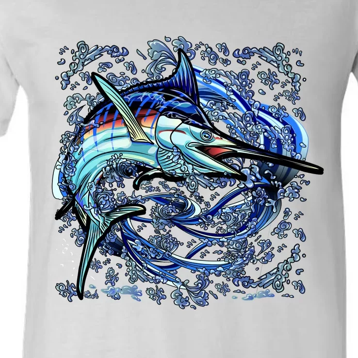 Blue Marlin V-Neck T-Shirt