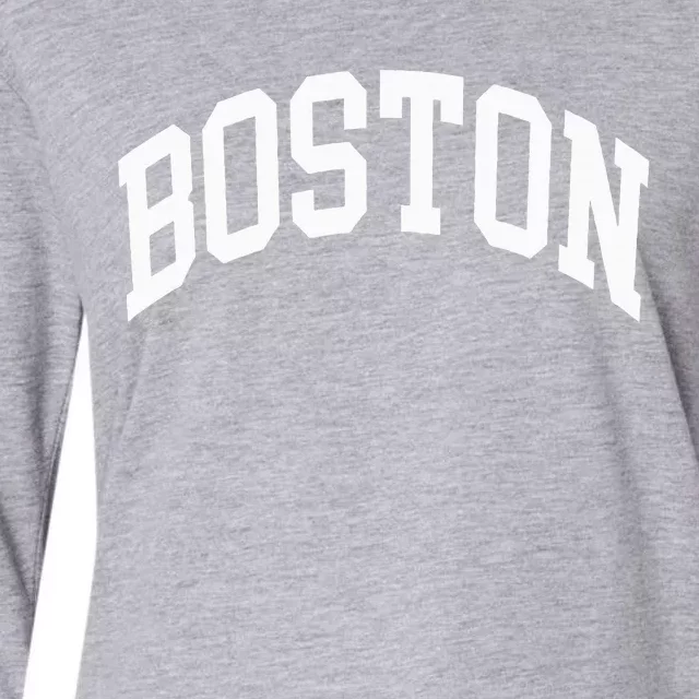 Boston Massachusetts Womens Cotton Relaxed Long Sleeve T-Shirt