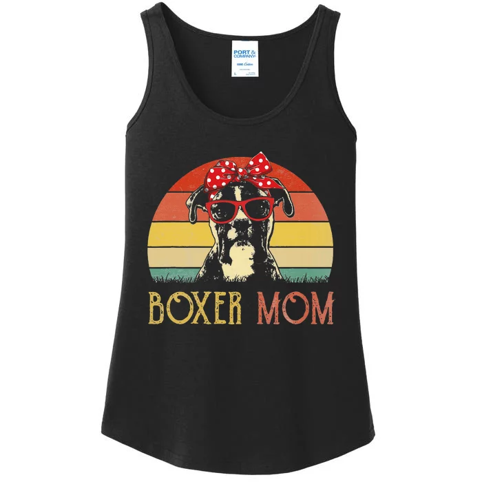 Boxer Mom Boxer Dog Mom Lover Gift Vintage Ladies Essential Tank