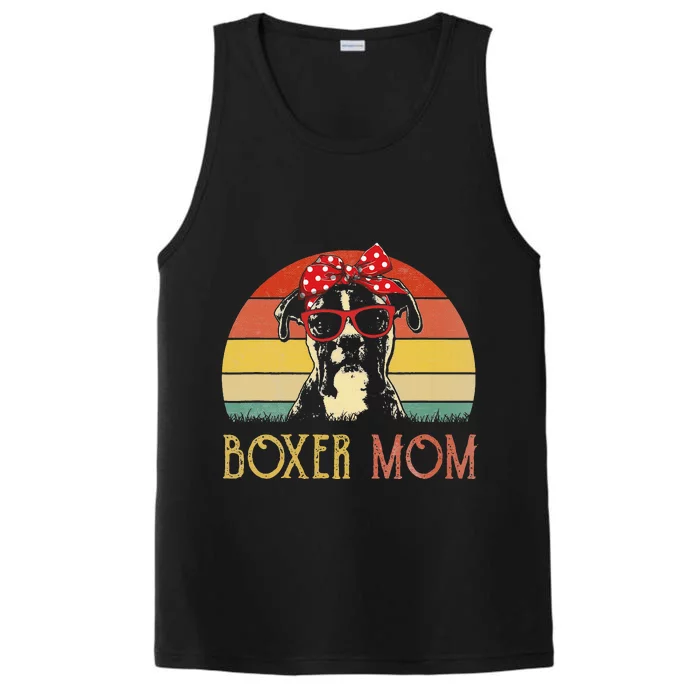 Boxer Mom Boxer Dog Mom Lover Gift Vintage Performance Tank