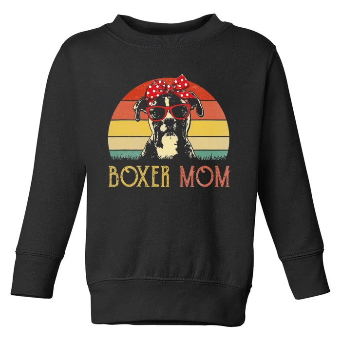 Boxer Mom Boxer Dog Mom Lover Gift Vintage Toddler Sweatshirt