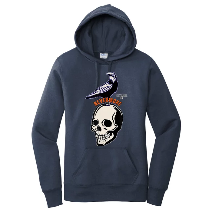 Baltimore Maryland Crow Birds Skull Hardcore Logo Women's Pullover Hoodie