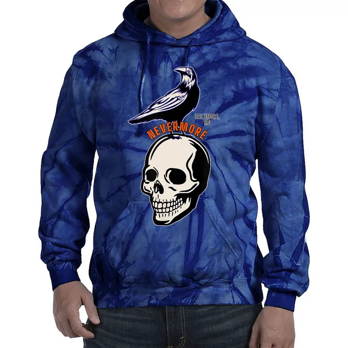 Baltimore Maryland Crow Birds Skull Hardcore Logo Tie Dye Hoodie