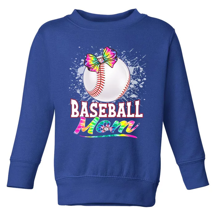 Baseball Mom Cute Tie Dye Baseball Player And Fans Gift Toddler Sweatshirt