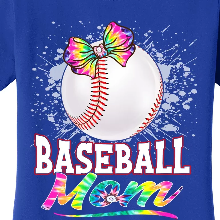 Baseball Mom Cute Tie Dye Baseball Player And Fans Gift Women's T-Shirt