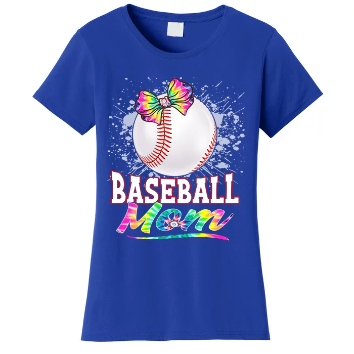 Baseball Mom Cute Tie Dye Baseball Player And Fans Gift Women's T-Shirt