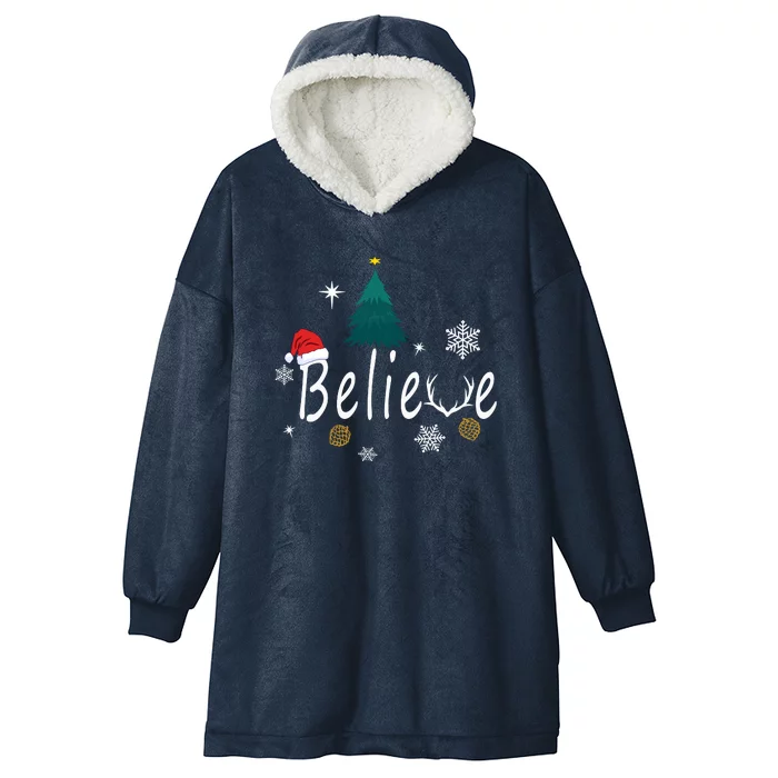 Believe | Merry Christmas Hooded Wearable Blanket