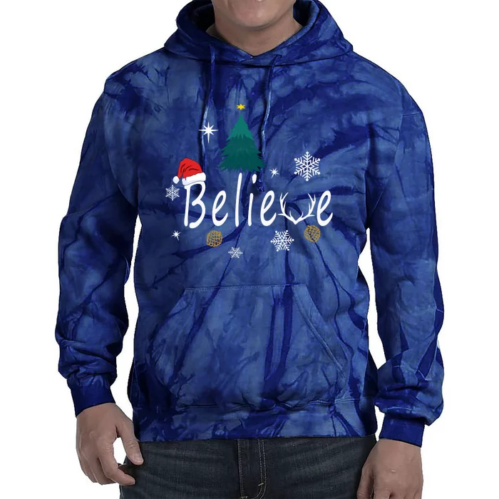 Believe | Merry Christmas Tie Dye Hoodie