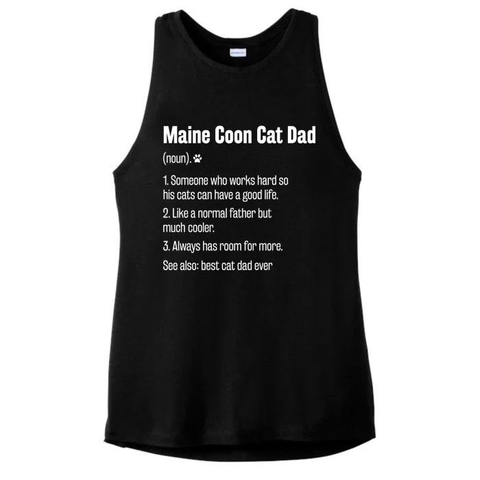 Best Maine Coon Cat Dad Ever Definition Funny Cat Lover Great Gift Ladies Tri-Blend Wicking Tank