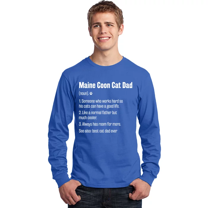 Best Maine Coon Cat Dad Ever Definition Funny Cat Lover Great Gift Long Sleeve Shirt