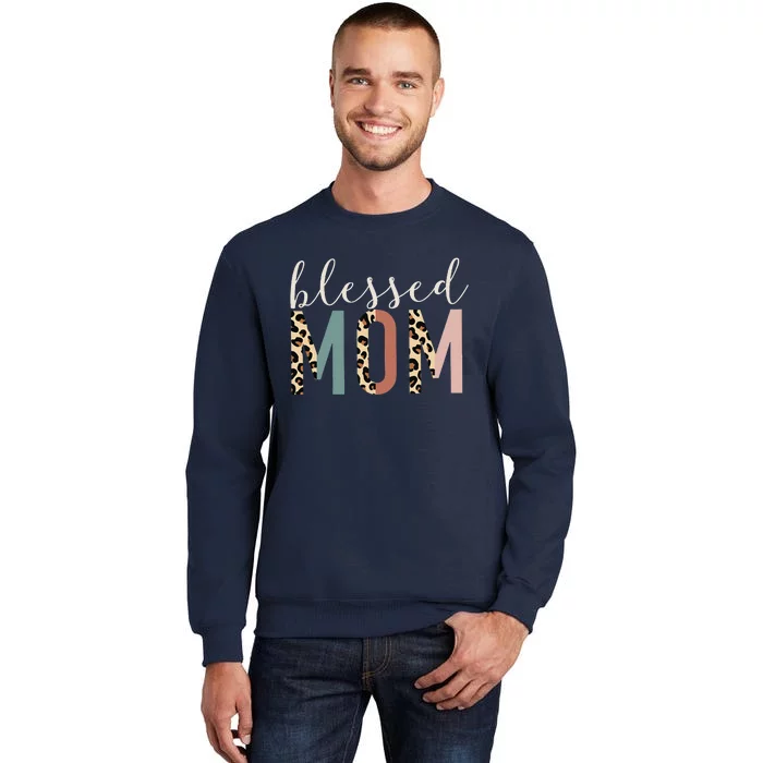 Blessed Mom Cute Leopard Print Tall Sweatshirt